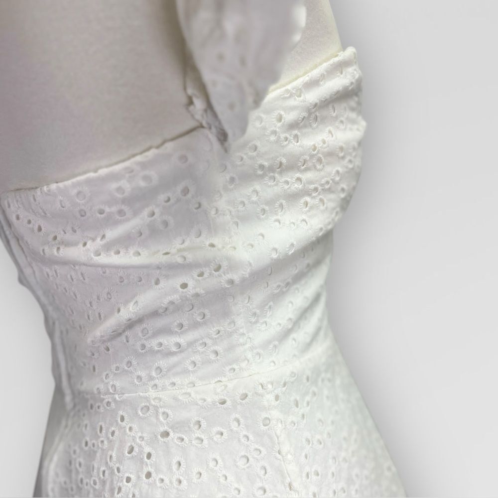 City Studio White Eyelet Off the Shoulder Milkmaid Dress, sz 3 Juniors. Lace up - Picture 10 of 16